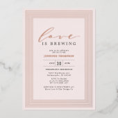 Liefde is het Breedse Vrijgezellenfeest Blush Roos Folie Uitnodiging (Voorkant)