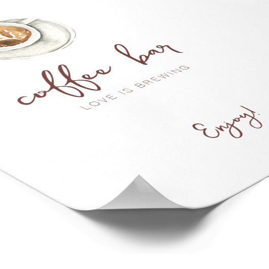 Liefde is het Breken van koffieborden Poster (Hoek)