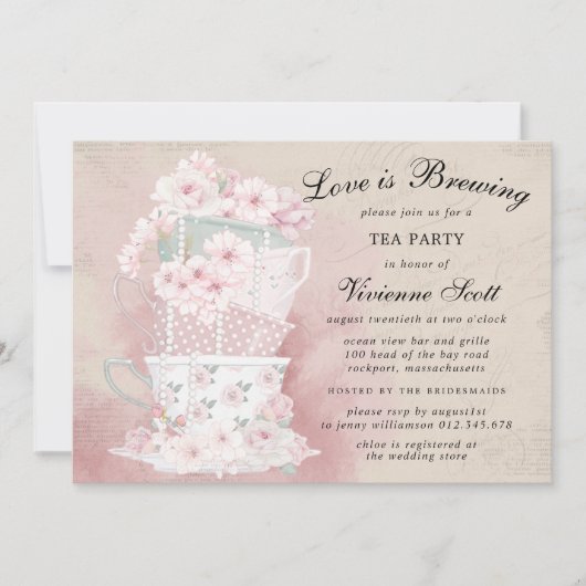 Liefde is het Breken van Teacup Vrijgezellenfeest Kaart (Voorkant)