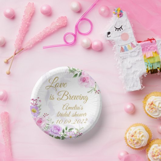 Liefde is het brouwen - Floral Elegant Vrijgezelle Papieren Kommen (Feest)