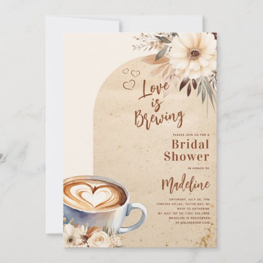 Liefde is het brouwen van Arch Coffee Vrijgezellen Kaart (Voorkant)