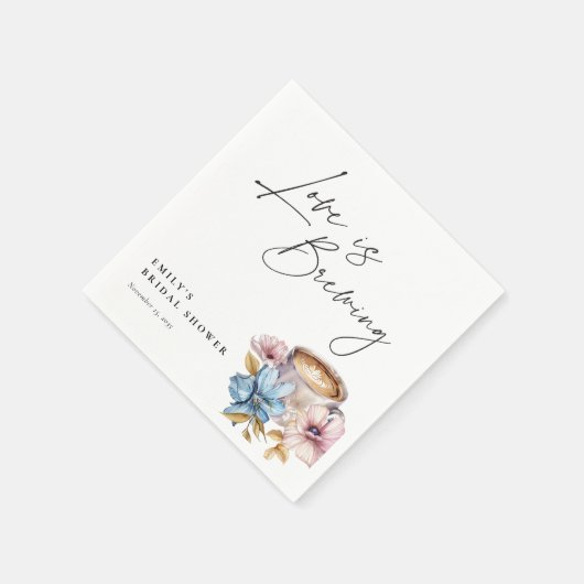 Liefde is het Brouwen van Bloemen Vrijgezellenfees Servet (Hoek)