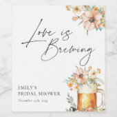 Liefde is het Brouwen van Bloemen Vrijgezellenfees Wijn Etiket (Enkel label)