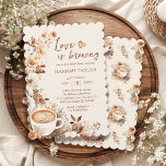 Liefde is het brouwen van Boho Coffee Vrijgezellen Kaart<br><div class="desc">Snip en geniet van je liefde met onze liefde is het Brouwen van koffie Vrijgezellenfeest Brunch Invitation. Ons ontwerp, met een heerlijke koffie mok genesteld in de herfst waterverf bloemen is ideaal voor uw herfst-thema brunch viering! Deze uitnodiging is niet zomaar een verzoek - het is een ticket naar een...</div>