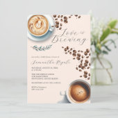 Liefde is het brouwen van bruids douche uitnodigin kaart (Staand voorkant)