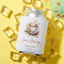 Liefde is het brouwen van bruine koffie Bruidsuitn Blikjeskoeler