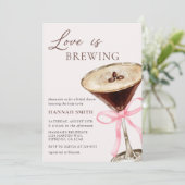 Liefde is het brouwen van Chic Martini Vrijgezelle Kaart (Staand voorkant)