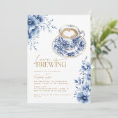 Liefde is het brouwen van Chinoiserie Blue Vrijgez Kaart (Staand voorkant)