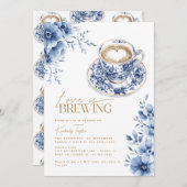 Liefde is het brouwen van Chinoiserie Blue Vrijgez Kaart (Voorkant / Achterkant)