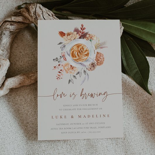 Liefde is het brouwen van Coffee Brunch Engagement Kaart