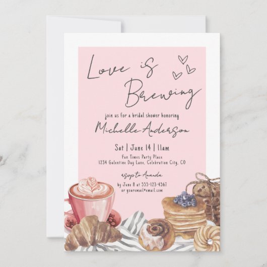 Liefde is het brouwen van Coffee Brunch Vrijgezell Kaart (Voorkant)