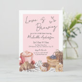 Liefde is het brouwen van Coffee Brunch Vrijgezell Kaart (Staand voorkant)