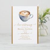 Liefde is het brouwen van Coffee Gold Vrijgezellen Kaart (Staand voorkant)