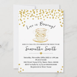 Liefde is het brouwen van de Ta Shower Gold Glitte Feestdagenkaart