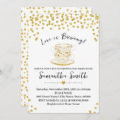 Liefde is het brouwen van de Ta Shower Gold Glitte Feestdagenkaart (Voorkant / Achterkant)