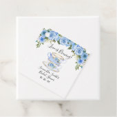 Liefde is het brouwen van doucheblauwe thee vrijge bedankjes labels (In situ)