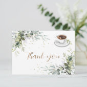 Liefde is het brouwen van een Coffee Bar-feestje Bedankkaart (Staand voorkant)