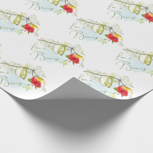 Liefde is het brouwen van een Hummingbird-theepart Cadeaupapier (Hoek)