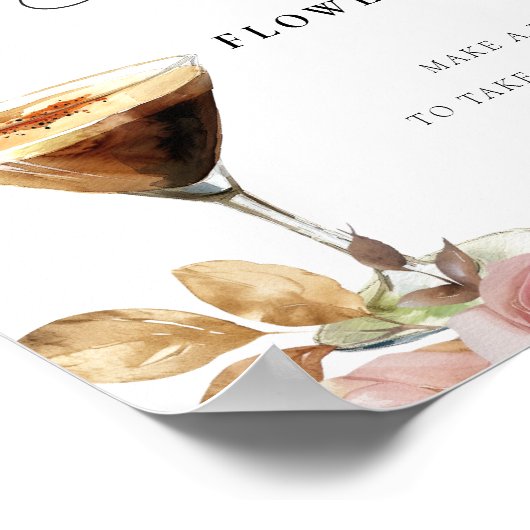 Liefde is het brouwen van espresso Martini Bloem B Poster (Hoek)