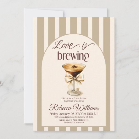 Liefde is het brouwen van Espresso Martini Bow Vri Kaart (Voorkant)