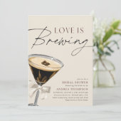Liefde is het brouwen van Espresso Martini Bruidsb Kaart (Staand voorkant)