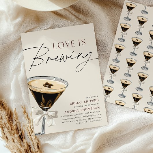 Liefde is het brouwen van Espresso Martini Bruidsb Kaart