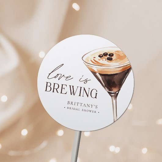 Liefde is het Brouwen van Espresso Martini Bruidsf Ronde Sticker