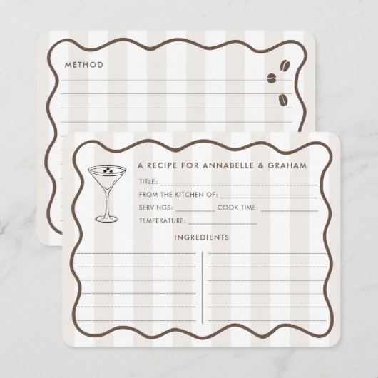 Liefde is het brouwen van Espresso Martini Recept Kaart (Voorkant / Achterkant)