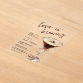 Liefde is het brouwen van Espresso Martini Vrijgez Acryl Uitnodigingen (Laagn)