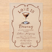 Liefde is het brouwen van Espresso Martini Vrijgez Acryl Uitnodigingen (Voorkant)
