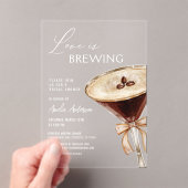 Liefde is het brouwen van Espresso Martini Vrijgez Acryl Uitnodigingen (Insitu (Draagbaar))