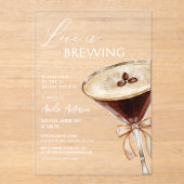 Liefde is het brouwen van Espresso Martini Vrijgez Acryl Uitnodigingen (Voorkant)