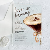 Liefde is het brouwen van Espresso Martini Vrijgez Acryl Uitnodigingen