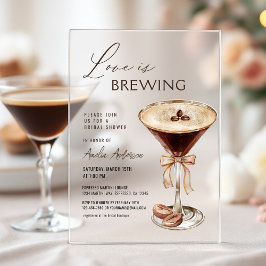 Liefde is het brouwen van Espresso Martini Vrijgez Acryl Uitnodigingen