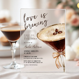 Liefde is het brouwen van Espresso Martini Vrijgez Acryl Uitnodigingen