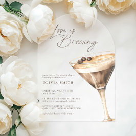 Liefde is het brouwen van Espresso Martini Vrijgez Acryl Uitnodigingen