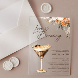 Liefde is het brouwen van Espresso Martini Vrijgez Acryl Uitnodigingen