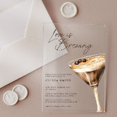 Liefde is het brouwen van Espresso Martini Vrijgez Acryl Uitnodigingen