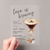 Liefde is het brouwen van Espresso Martini Vrijgez Acryl Uitnodigingen (Insitu (Draagbaar))