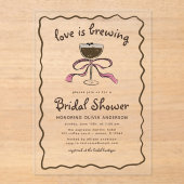 Liefde is het brouwen van Espresso Martini Vrijgez Acryl Uitnodigingen (Voorkant)