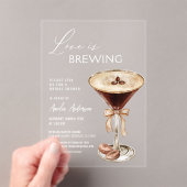 Liefde is het brouwen van Espresso Martini Vrijgez Acryl Uitnodigingen (Insitu (Draagbaar))