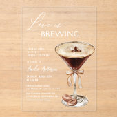 Liefde is het brouwen van Espresso Martini Vrijgez Acryl Uitnodigingen (Voorkant)