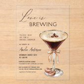 Liefde is het brouwen van Espresso Martini Vrijgez Acryl Uitnodigingen (Voorkant)