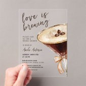 Liefde is het brouwen van Espresso Martini Vrijgez Acryl Uitnodigingen (Insitu (Draagbaar))