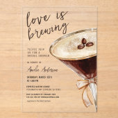 Liefde is het brouwen van Espresso Martini Vrijgez Acryl Uitnodigingen (Voorkant)