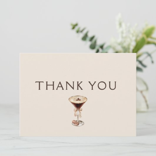 Liefde is het brouwen van Espresso Martini Vrijgez Bedankkaart (Staand voorkant)