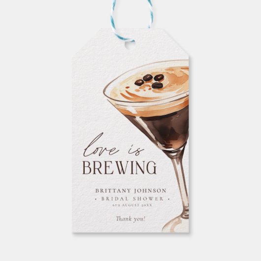 Liefde is het brouwen van Espresso Martini Vrijgez Cadeaulabel (Achterkant)