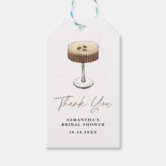 Liefde is het brouwen van Espresso Martini Vrijgez Cadeaulabel (Voorkant)