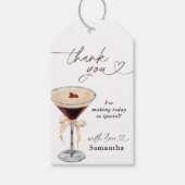Liefde is het brouwen van Espresso Martini Vrijgez Cadeaulabel (Voorkant)