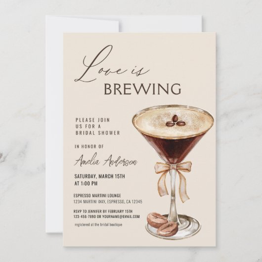 Liefde is het brouwen van Espresso Martini Vrijgez Kaart (Voorkant)